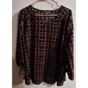 Van Heusen Multicolor Geometric 3/4 Sleeve Blouse Sz XXL